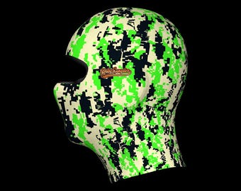 Pasamontañas verde BabyGangster que cubre el rostro, estilo hip hop urbano Streetwear.