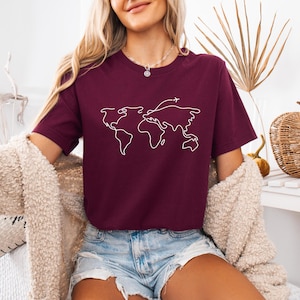 Travel Shirt, World Map Unisex Jersey Tee, Adventure Vacation Mode Traveler Gift, Travel Lover Gift, Vacation Mode Shirt