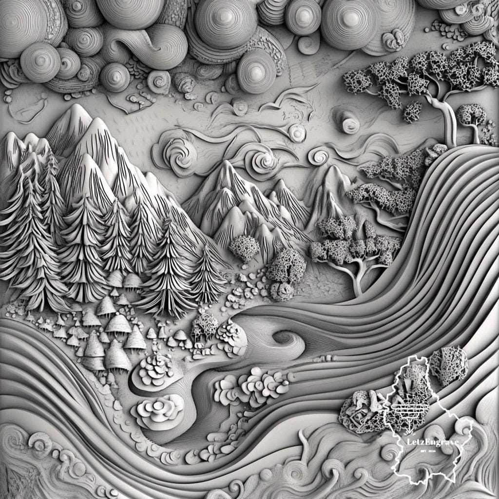 Deep Design 3d 3D Zentangle Nature Abstract Deep Relief Design Set | Intricate PNG ...