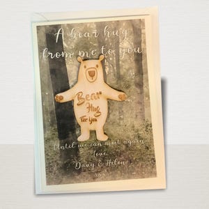 Envoi d'une carte Câlin d'ours et d'un jeton Câlin d'ours en bois