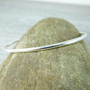 Thin Sterling Silver Cuff Bracelet, Open Bangle Bracelet, Simple Stacking Bracelet, Minimalist Jewelry, Delicate Skinny Cuff Bracelet, GRJ image 4