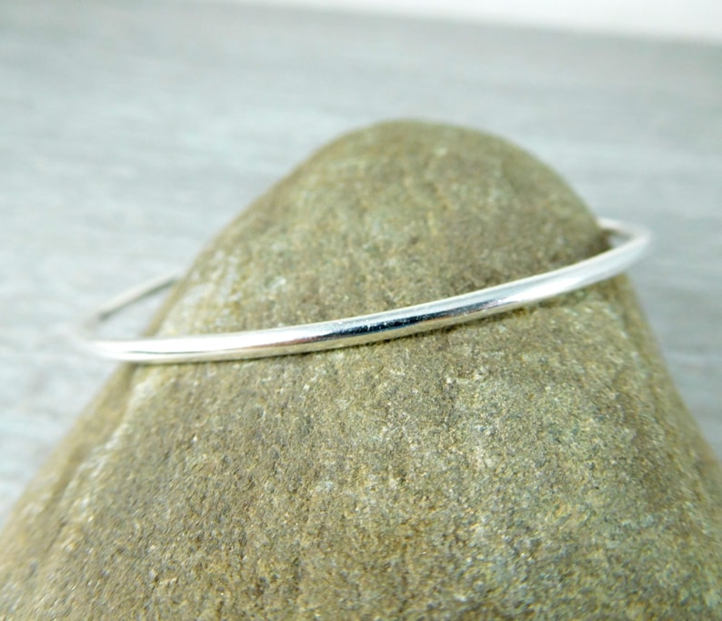 Thin Sterling Silver Cuff Bracelet, Open Bangle Bracelet, Simple Stacking Bracelet, Minimalist Jewelry, Delicate Skinny Cuff Bracelet, GRJ image 4