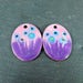 Pink Purple Blue Floral Enameled Copper Earring Charms, Spring Jewelry Componenets Rustic Enamel Earring Bead Pair Boho Hippie Earring Drops