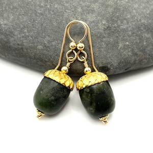 Acorn Earrings, Rustic Woodland Fall Thanksgiving Jewelry, Gold Filled Earrings Lampwork Glass Earrings, Nature Inspired, Autumn, Botanical