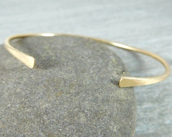 14K Gold Filled Cuff Bracelet, Gold Open Bangle Bracelet, Simple Stacking Bracelet, Minimalist Jewelry, Delicate Thin Cuff Bracelet, GRJ