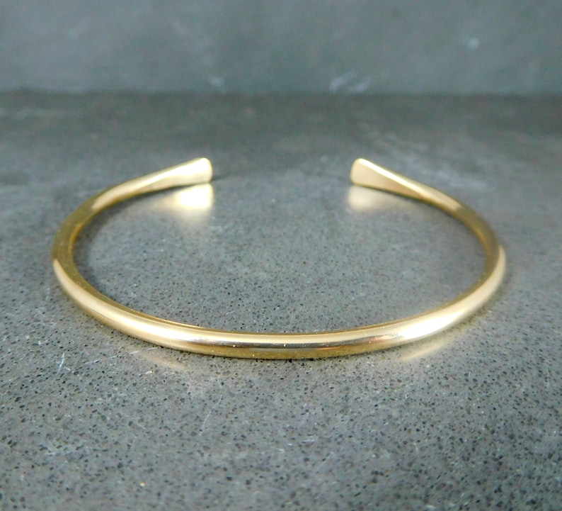 Gold Filled Cuff Bracelet 2.6 Mm Wide Cuff 10 Gauge 14K Gold Etsy