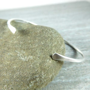 Thin Sterling Silver Cuff Bracelet, Open Bangle Bracelet, Simple Stacking Bracelet, Minimalist Jewelry, Delicate Skinny Cuff Bracelet, GRJ image 3