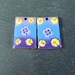 Pink Blue Purple Yellow Rectangle Enamel Earring Charms Pastel Floral Enameled Copper Chandelier Earring Pair Colorful Spring Pendants Beads
