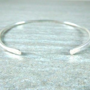 Thin Sterling Silver Cuff Bracelet, Open Bangle Bracelet, Simple Stacking Bracelet, Minimalist Jewelry, Delicate Skinny Cuff Bracelet, GRJ image 5