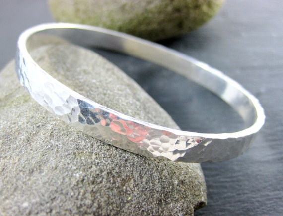 Sterling Silver Hammered Bangle Bracelet Sterling Silver Hammered Bangle Bracelet