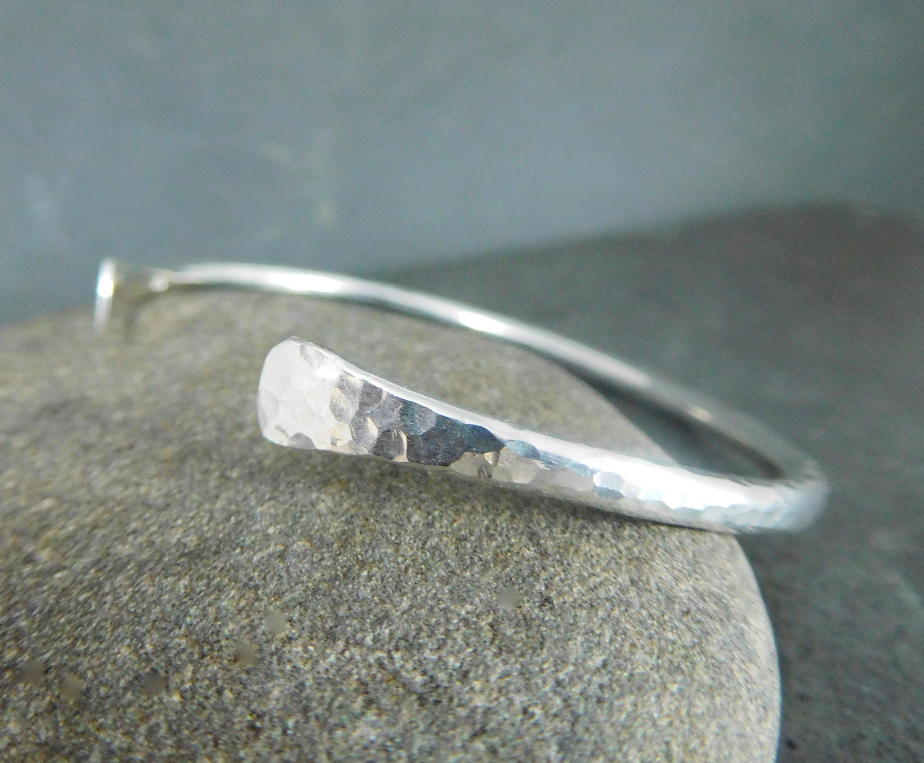 3mm Solid Sterling Silver Cuff Bracelet, Women Men Unisex