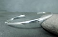 Simple Sterling Silver Cuff Bracelet, 3mm Wide Half Round Adjustable Bracelet, Classic Minimalist Jewelry, Unisex Open Bangle 925 Women Men