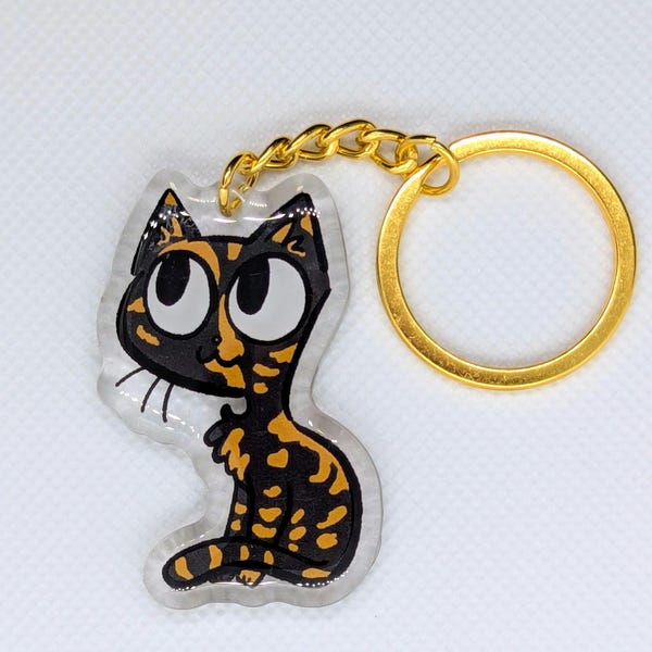 Tortoiseshell Cat Keychain and Purse Charm