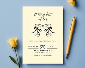 Martini Birthday Invitation Template: Chic Cocktail Party (Digital Download)