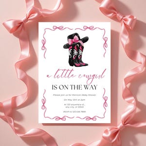 Cowgirl Baby Shower Invitation | Cowboy Baby Shower Invitation | Western Boots & Hat Theme | Rodeo Baby Shower | Cowgirl Boots Invite