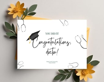 Residency Graduation Congratulations Card Template | Medical Graduation Card | Doctor Congrats Card | Printable Grad Card