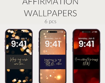 Phone Wallpaper Pack for Positive Vibes - Mindfulness Affirmations for Growth. Phone Wallpapers with Affirmations. New Year Phone Wallpaper