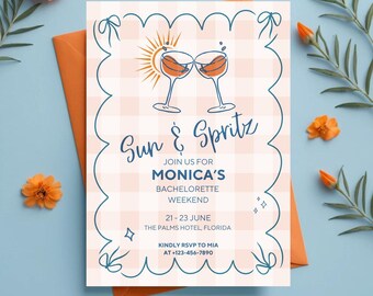 Sun and Spritz-sjabloon voor vrijgezellenfeest en reisplan | Vrijgezellenweekend Aperol | Meisjesreis | Vrijgezellenfeest Sun and Spritz