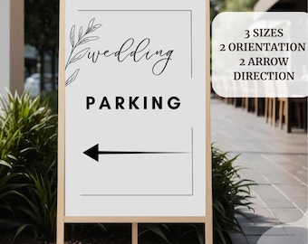 Minimalist Wedding Parking Sign: Arrow Directional Printable (PDF)