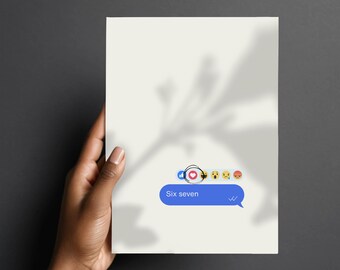 Six Seven Valentines Card | Trendy Teen Valentine | Printable School Valentine | Six Seven Meme Card