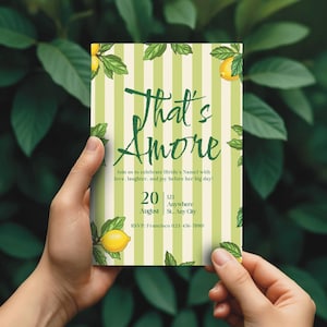 That’s Amore Bridal Shower Invitation Template | Lemon Italian Theme | Thats Amore Invite For Engagement party or Bachelorette Party