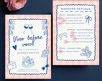 Vino Before Vows nodigt uit met route, vrijgezellenfeest wijnmakerij, reisroute meisjes, digitale vrijgezellenfeest kust, PerfectlyInvite