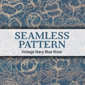 Vintage Blumenmuster: Blaue Rose Antikes botanisches Design (digitaler Download)