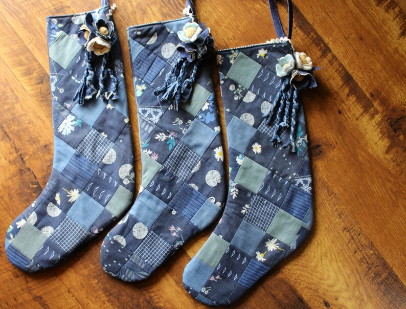 Quilted Denim Patchwork Stocking