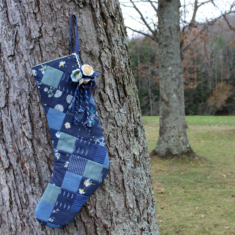 Quilted Denim Patchwork Stocking