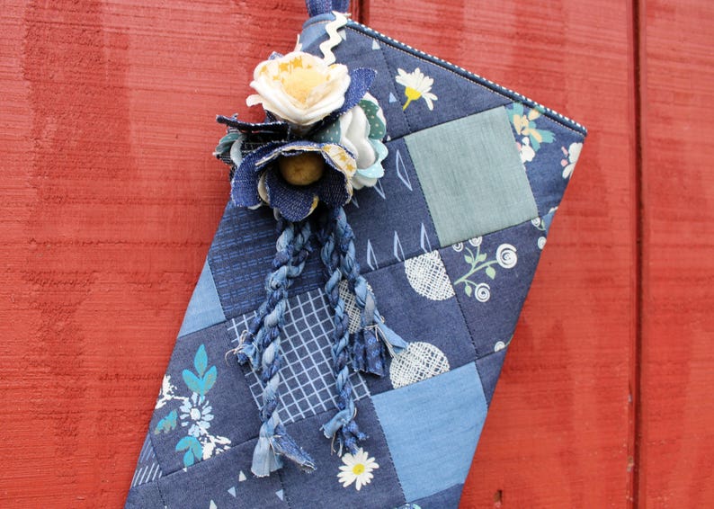 Quilted Denim Patchwork Stocking