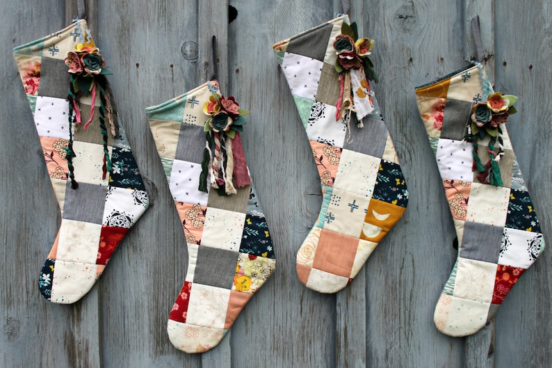 Quilted Denim Patchwork Stocking