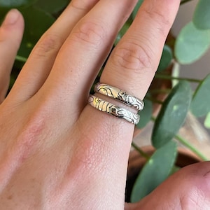 Konturen Ring - Sterling Silber von Maps, Geographie, Konturen, Linien, einzigartige Statement-Ring, Frauen und Männer, dünnes Band
