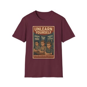 Unlearn Yourself, Anti Woke Indoctrination, Masculinity Statement, Redpill Apparel, Propaganda Style Shirt, Anti Marxism Merch, Truthwear