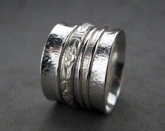 Size 7.5 Spinner Ring Worry Ring Sterling Silver