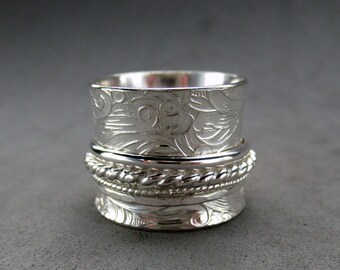 Size 4.75 Spinner Ring Worry Ring Sterling Silver