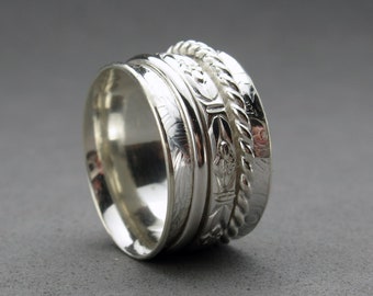 Size 7 Spinner Ring Worry Ring Sterling Silver