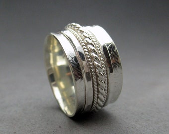 Size 8.75 Spinner Ring Worry Ring Sterling Silver