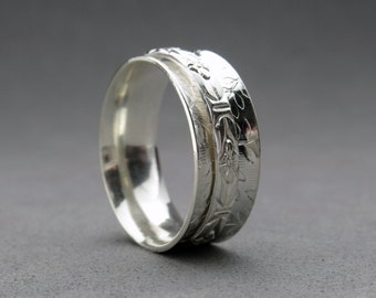 Size 8 Spinner Ring Worry Ring Sterling Silver