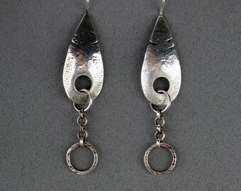 Rustic Sterling Silver Dangle Earrings