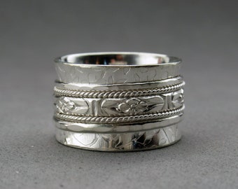 Size 6.75 Spinner Ring Worry Ring Sterling Silver