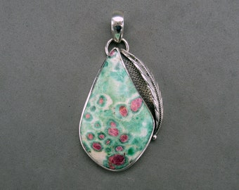 Ruby in Fuchsite Sterling Silver Pendant