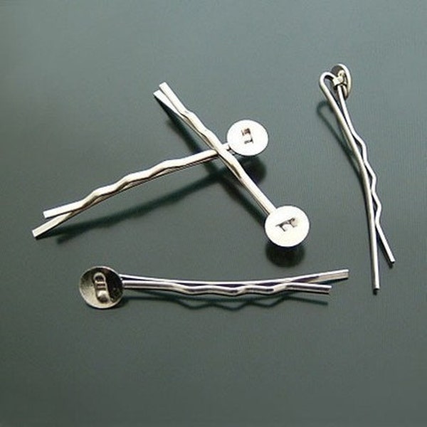 100PCS 46mm Wave-like Hair Pins With a Small Pad 8mm  17592