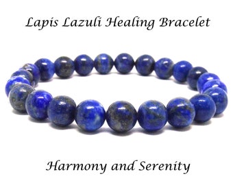 Lapis Lazuli Positive Energy Bracelet, Serenity and Calming Bracelet, Anxiety Bracelet,  Gift For Sagittarius