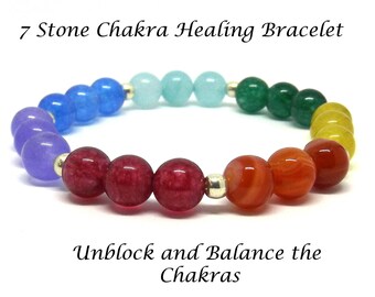 7 Chakra Bracelet, Chakra Set Spiritual Bracelet, Positive Energy Bracelet, Intention Bracelet, Bracelet Gift.