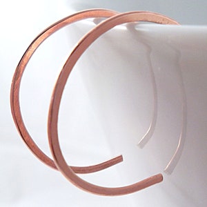 Tiny Reverse Copper Hoop Earrings image 1