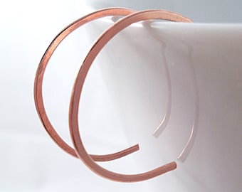 Tiny Reverse Copper Hoop Earrings