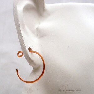 Tiny Reverse Copper Hoop Earrings image 3