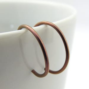 Tiny Pink Niobium Hoop Earrings Rose Pink Backward Hoops Hypoallergenic Lightweight Everyday Jewelry Gift for Her