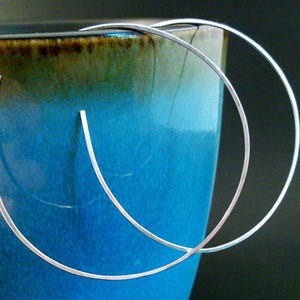 Large Sterling Silver Hoop Earrings | Thin Hoop Earrings