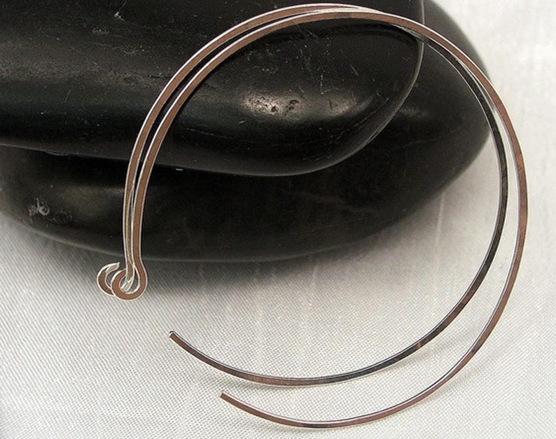 Large Sterling Silver Hoop Earrings | Thin Hoop Earrings